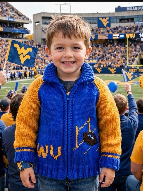 Other - HAND Knit 🧶 WV Jacket/Coat Let’s go mountaineers 💙💛!!